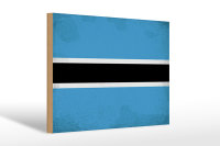 Holzschild Flagge Botswanas 30x20cm Flag Botsuana Vintage