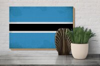 Holzschild Flagge Botswanas 30x20cm Flag Botsuana Vintage