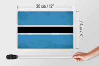 Holzschild Flagge Botswanas 30x20cm Flag Botsuana Vintage