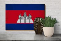 Holzschild Flagge Kambodscha 30x20cm Flag Cambodia Vintage