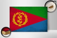 Holzschild Flagge Eritrea 30x20cm Flag of Eritrea Vintage