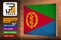 Holzschild Flagge Eritrea 30x20cm Flag of Eritrea Vintage