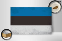 Holzschild Flagge Estland 30x20cm Flag of Estonia Vintage