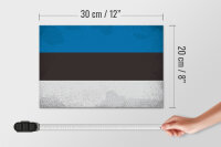 Holzschild Flagge Estland 30x20cm Flag of Estonia Vintage