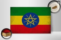 Holzschild Flagge Äthiopien 30x20cm Flag Ethiopia Vintage
