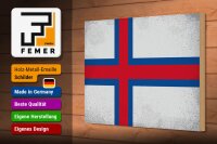 Holzschild Flagge Färöer 30x20cm Flag Faroe Islands Vintage