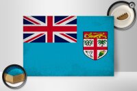 Holzschild Flagge Fidschi 30x20cm Flag of Fiji Vintage