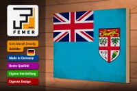 Holzschild Flagge Fidschi 30x20cm Flag of Fiji Vintage