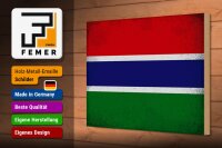 Holzschild Flagge Gambia 30x20cm Flag of Gambia Vintage