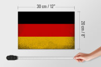Holzschild Flagge Deutschland 30x20cm Flag Germany Vintage