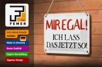 Blechschild Spruch 18x12cm mir egal ich lass das jetzt so