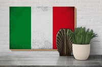 Holzschild Flagge Italien 30x20cm Flag of Italy Vintage