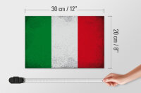 Holzschild Flagge Italien 30x20cm Flag of Italy Vintage