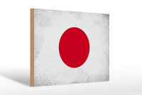 Holzschild Flagge Japan 30x20cm Flag of Japan Vintage