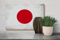 Holzschild Flagge Japan 30x20cm Flag of Japan Vintage
