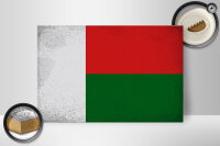 Holzschild Flagge Madagaskar 30x20cm Madagascar Vintage