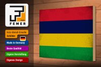 Holzschild Flagge Mauritius 30x20cm Flag Mauritius Vintage