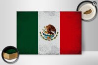 Holzschild Flagge Mexiko 30x20cm Flag of Mexico Vintage