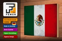 Holzschild Flagge Mexiko 30x20cm Flag of Mexico Vintage