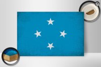 Holzschild Flagge Mikronesien 30x20cm Micronesia Vintage