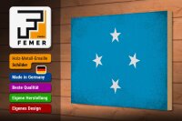 Holzschild Flagge Mikronesien 30x20cm Micronesia Vintage