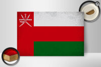 Holzschild Flagge Oman 30x20cm Flag of Oman Vintage
