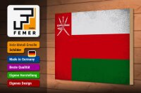 Holzschild Flagge Oman 30x20cm Flag of Oman Vintage