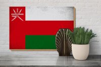 Holzschild Flagge Oman 30x20cm Flag of Oman Vintage