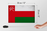 Holzschild Flagge Oman 30x20cm Flag of Oman Vintage