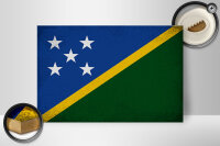 Holzschild Flagge Salomonen 30x20cm Solomon Islands Vintag