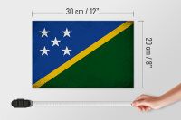 Holzschild Flagge Salomonen 30x20cm Solomon Islands Vintag