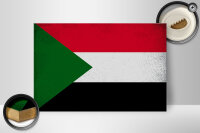Holzschild Flagge Sudan 30x20cm Flag of Sudan Vintage