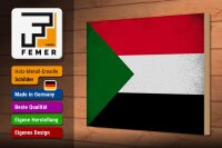Holzschild Flagge Sudan 30x20cm Flag of Sudan Vintage