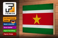 Holzschild Flagge Suriname 30x20cm Flag Suriname Vintage