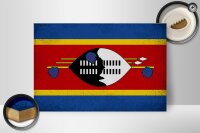 Holzschild Flagge Swasiland 30x20cm Flag Eswatini Vintage