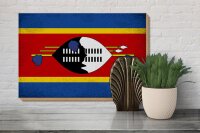 Holzschild Flagge Swasiland 30x20cm Flag Eswatini Vintage