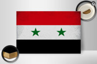 Holzschild Flagge Syrien 30x20cm Flag of Syria Vintage
