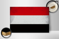 Holzschild Flagge Jemen 30x20cm Flag of Yemen Vintage