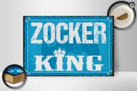 Holzschild Spruch 30x20cm Zocker King Controller