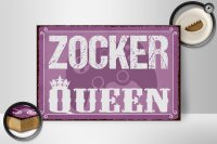 Holzschild Spruch 30x20cm Zocker Queen Controller