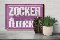 Holzschild Spruch 30x20cm Zocker Queen Controller
