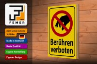 Holzschild Warnschild 20x30cm berühren verboten