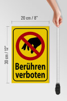 Holzschild Warnschild 20x30cm berühren verboten