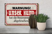 Holzschild Warnung 30x20cm unser Hund hat Benimmschule