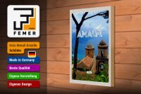 Holzschild Reise 20x30cm Amalfi Italy Urlaub Touristik