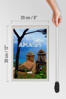 Holzschild Reise 20x30cm Amalfi Italy Urlaub Touristik