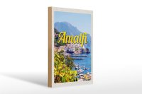 Holzschild Reise 20x30cm Amalfi Italy Urlaub Meerblick