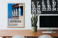 Holzschild Reise 20x30cm Retro Athens Greece Geschenk Dekoration