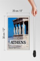 Holzschild Reise 20x30cm Retro Athens Greece Geschenk Dekoration