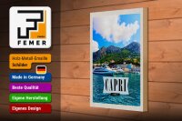 Holzschild Reise 20x30cm Capri Italy Insel Meer Urlaub